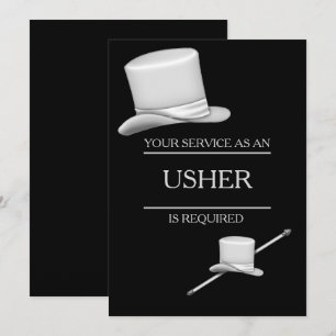 Convite Anel de prata à moda elegante Usher do chapéu al