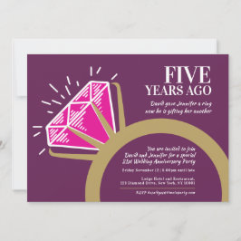 Convite Anel de tourmalina rosa para festa de aniversário