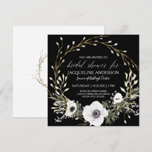 Convite Anêmona branca negra Eucalyptus verde-caldeira-br