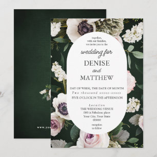 Convite Anêmona Branca no Casamento Esmeralda