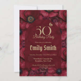 Convite Anêmonas Personalizadas Pétala Aniversário Da Filh