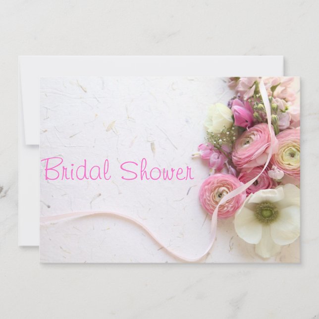 Convite anêmonas, ranúnculo, chá de panela de fita (Frente)