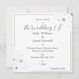 Convite Anemone em Branco