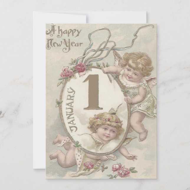 Convite Angel Cherub Rosa (Frente)