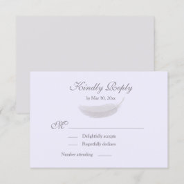 Convite Angel Feather Lilac Lavanda Cinza Casamento RSVP