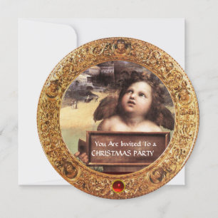 Convite ANGEL, FESTA DE NATAL DE CHERUB WINGING, Red Ruby