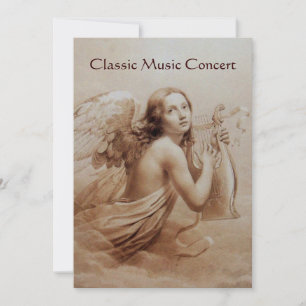 Convite ANGEL JOGANDO LYRA SOBRE AS NUVENS, champanhe