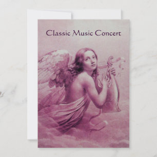 Convite ANGEL JOGANDO LYRA SOBRE AS NUVENS, champanhe