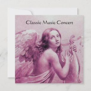 Convite ANGEL JOGANDO LYRA SOBRE AS NUVENS,Monograma