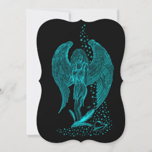 Convite Angel perdeu no Love, Design preto e verde