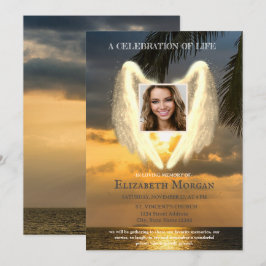 Convite Angel Wings Ocean Sunset Foto Da Celebração Da Vid
