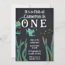 Convite Anglerfish Deep Sea Ocean First Birday