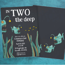 Convite Anglerfish Deep Sea Ocean Second Birday