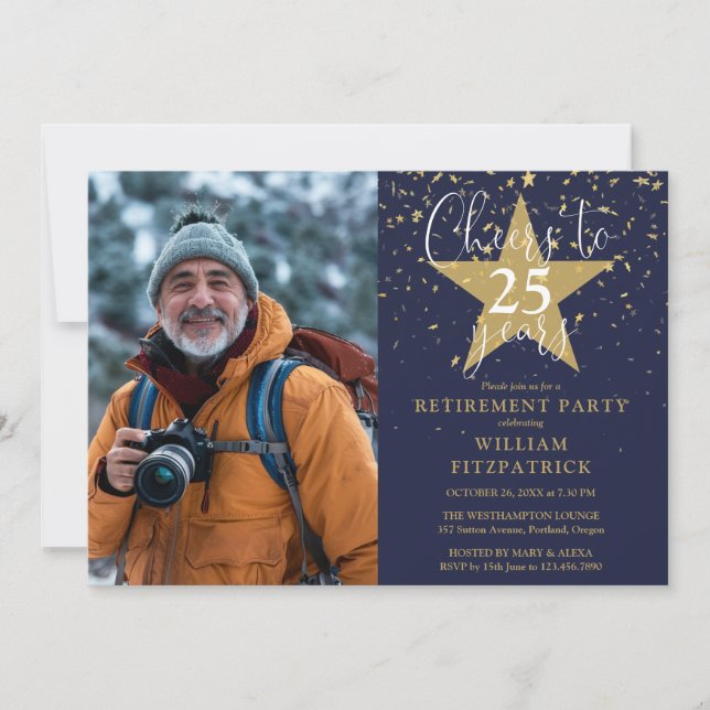 Convite Anima-Se Ao Marinho E Ao Dourado Partido De Retira (Frente)