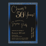 Convite Animações para 50 anos Surpresa Festa de aniversár<br><div class="desc">Usando duas fontes distintas, criei gráficos para seu anúncio e embelezei-os com um efeito de ouro falso-metálico para uma vibração festiva. Embora cada parte possa ser movida para se adequar às suas necessidades, o cabeçalho diz "Saúde a 50 Anos!" e "Partido Surpresa". ("Surpresa" pode ser removida se a sua parte...</div>