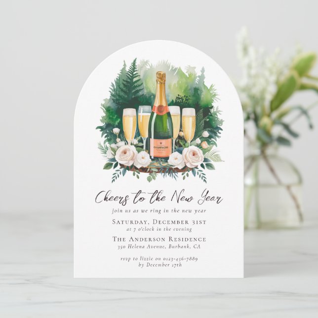 Convite Animações para a Festa de Ano Novo (Em pé/Frente)