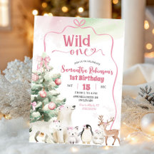 Animais Árticos Coquette Wild One Menina 1º Aniver