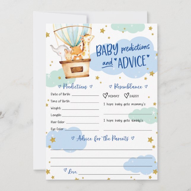 Convite Animais Balões de Ar Quente (Frente)