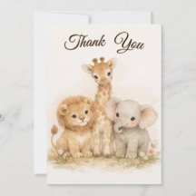 Animais Boho Safari Leão Girafa Elefante Neutro
