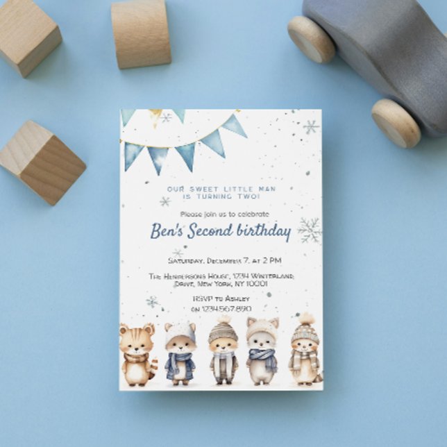 Convite Animais Cachorros Azul Festa de aniversário Person (Criador carregado)