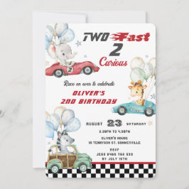 Convite Animais Cachorros Correm Carros segundo aniversári