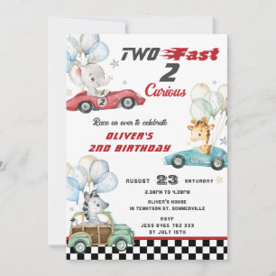 Convite Animais Cachorros Correm Carros segundo aniversári