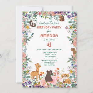 Convite Animais cártaros-cártaros Festa de aniversário de 