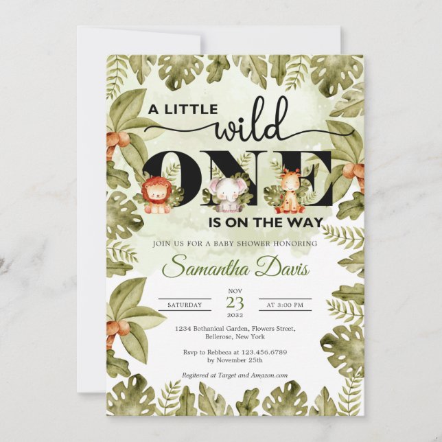 Convite Animais cártaros da selva corcunda dirigindo um ca (Frente)