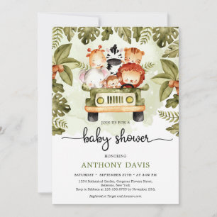 Convite Animais cártaros da selva cortesia dirigindo um c