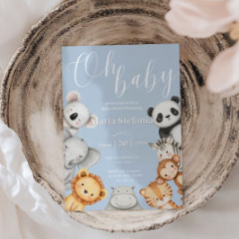 Convite Animais Chás de fraldas Da Selva Tropical De Safar