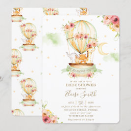 Convite Animais Chás de fraldas de balão de ar quente Sexo