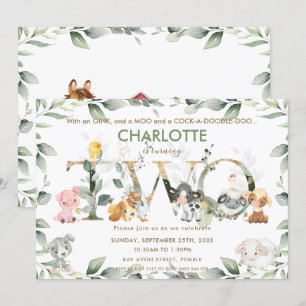 Convite Animais da exploração culinária, segundo aniversár