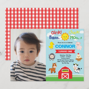 Convite Animais da Fazenda Aniversário Barnyard Petting Zo