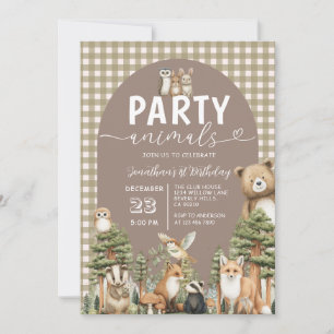 Convite Animais da Festa da Floresta Silvestre Aniversário