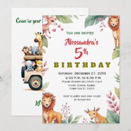 Convite Animais da Festa Moderna Safari da Selva