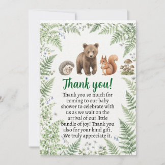 Convite Animais da floresta baby shower