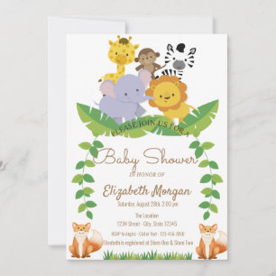 Convite Animais da Floresta, Baby Shower Floresta