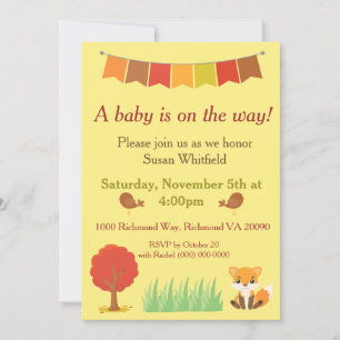 Convite Animais Da Floresta Caem No Chá de fraldas