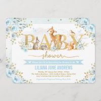 Animais da Floresta Chá de fraldas de Garoto Doura