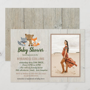 Convite Animais da Floresta Churrasco de Fotos Baby Shower