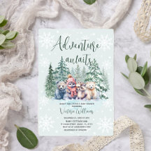 Animais da Floresta de Inverno Chá de Bebê