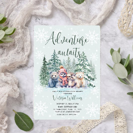 Convite Animais da Floresta de Inverno Chá de Bebê