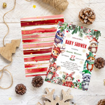 Animais da Floresta de Inverno Chá de Bebê