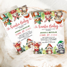 Animais da Floresta de Natal Baby Shower do Papai 