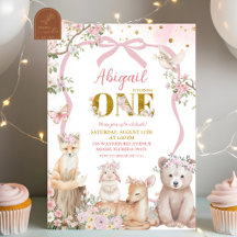 Animais da floresta de primavera rosa Coquette Blu