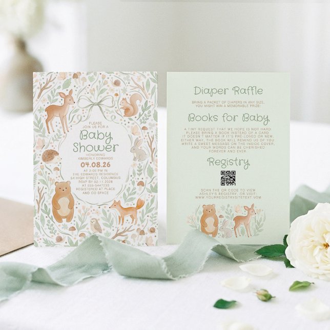 Convite Animais da Floresta e da Mata Chá de Bebê Tudo em  (Woodland Animals Baby Shower Invitations)