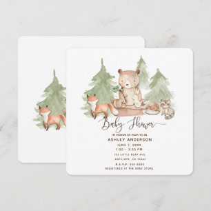 Convite Animais da Floresta em Aquarela para Chá de Bebê