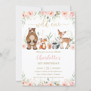 Convite Animais Da Floresta Enrolam primeiro aniversario F