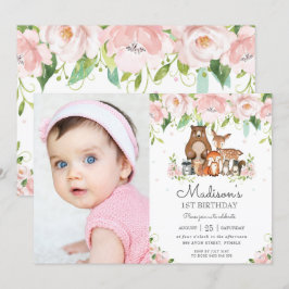 Convite Animais da Floresta Foto de primeiro aniversario F