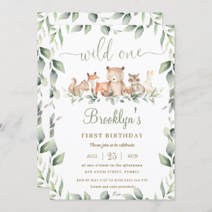 Convite Animais da Floresta primeiro aniversario Selvagem